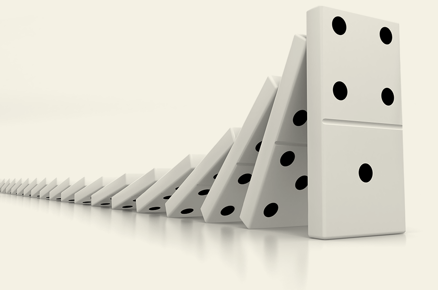 dominoes falling